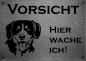 Preview: Edelstahl Warnschild Entlebucher Sennenhund VORSICHT Hier wache ich!